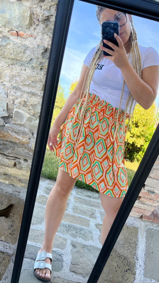 Geometric Short Skirt