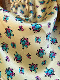 Gonna corta con fantasia fiorellini blu e fucsia